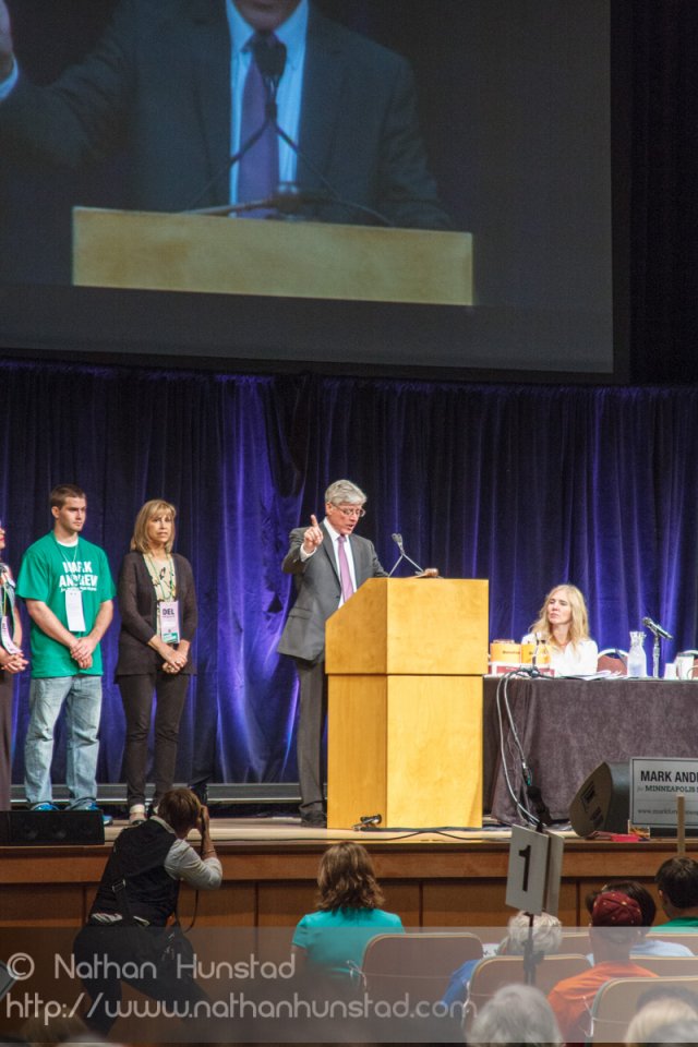 Mayoral candidate Mark Andrew at the 2013 Minneapolis DFL Conven